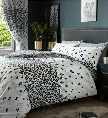 grey leopard duvet