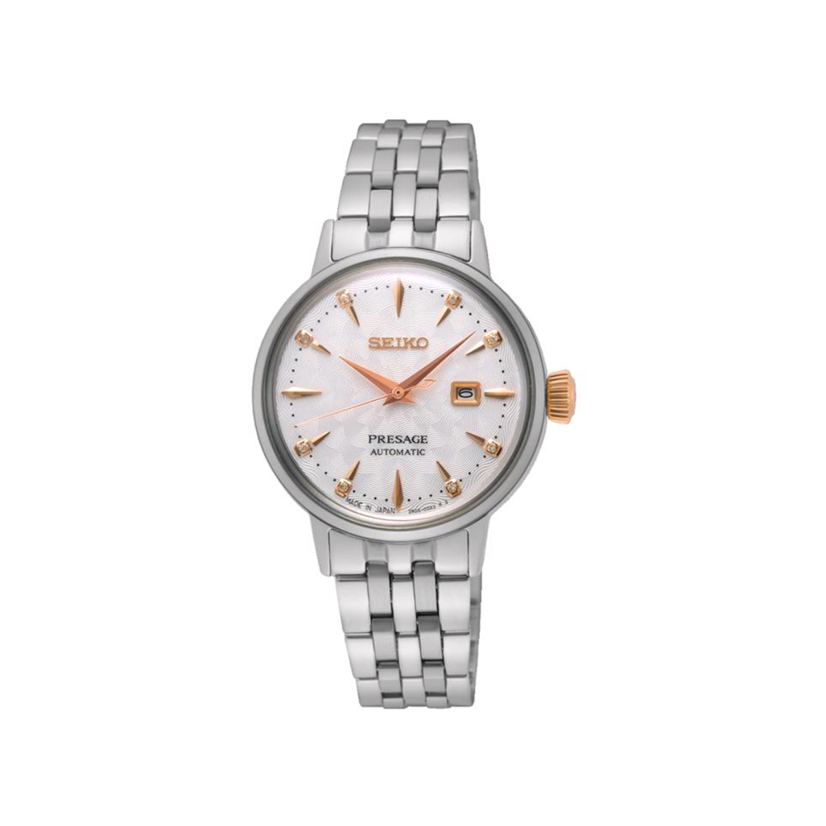 Seiko Donna Orologio Presage Cocktail Clover Club SRE009J1 Bianco a 8 Diamanti