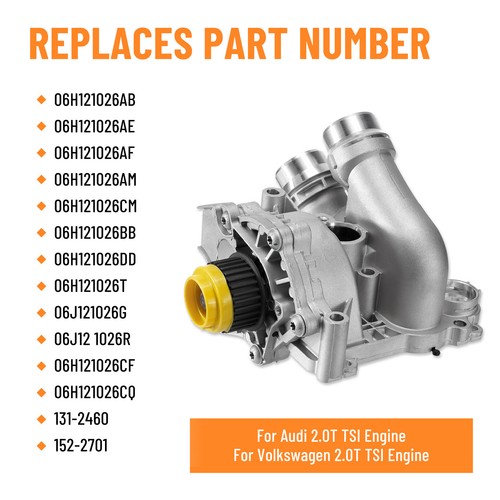 Aluminum Water Pump For Audi A3 A4 TT For VW Tiguan Jetta GTI Eos Beetle CC - Picture 12 of 24