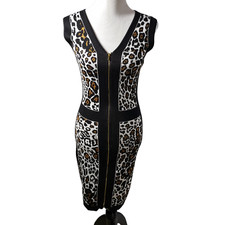 Lapis Women's size Medium Sleeveless Animal Print Sweater Dress NWT 