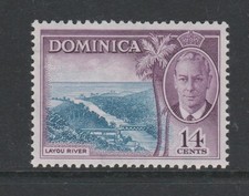 Dominica 1951 14c Blue & violet SG 129 Mnh.