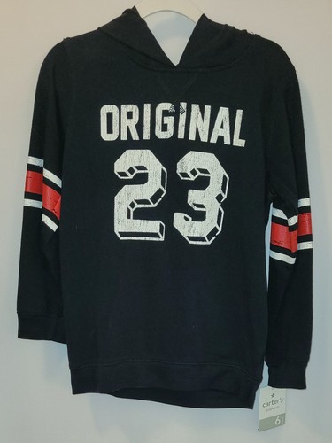 NWT BOYS CARTER'S SIZE 6, GENERIC SPORTS, HOODED, BLACK SHIRT, ORIGINAL 23 - Picture 3 of 3
