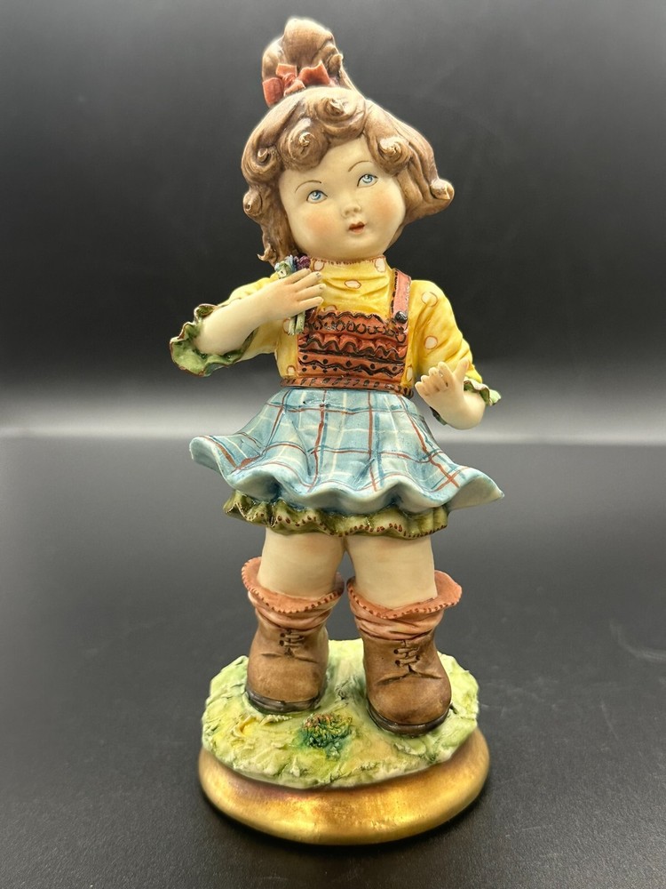 AMAZING Signed  Capodimonte Girl Figurine. Made in Italy.