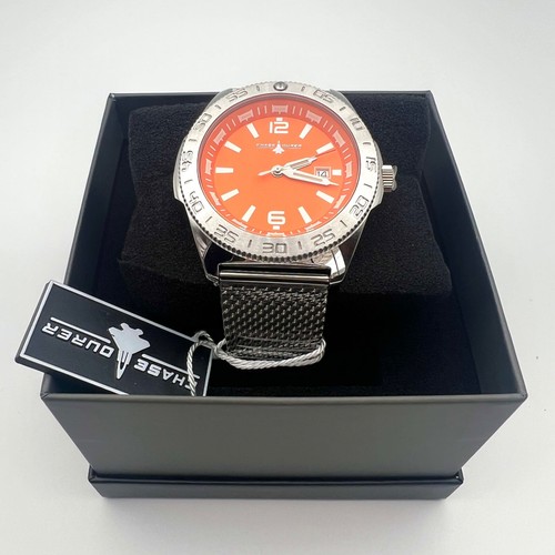 NEW CHASE DURER x INVICTA Men's Orange-Dial Full Stainless-Steel Watch XL 45MM - Picture 5 of 13