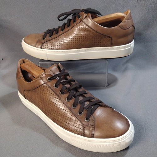 Ron White Men's size 10.5 brown leather sneakers Italy lace up casual