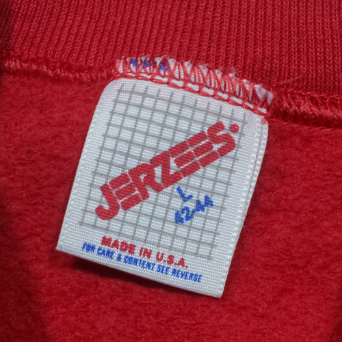 Sudadera Vintage JERZEES Festiva Navidad Hombre Roja Años 90 L - Imagen 8 de 8