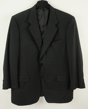 Canali Men's 50R Charcoal Gray Blue Striped Woven Wool Notch Two Button Blazer