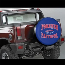 Buffalo Bills Auto Car Tire Cover Forever Faithful Fans Spare Tire Cover 14-17in