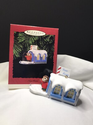 Vintage 1996 Hallmark  New Home  Ornament ~ Chipmunk Tiny Home ~ Box ~ Ed Seale