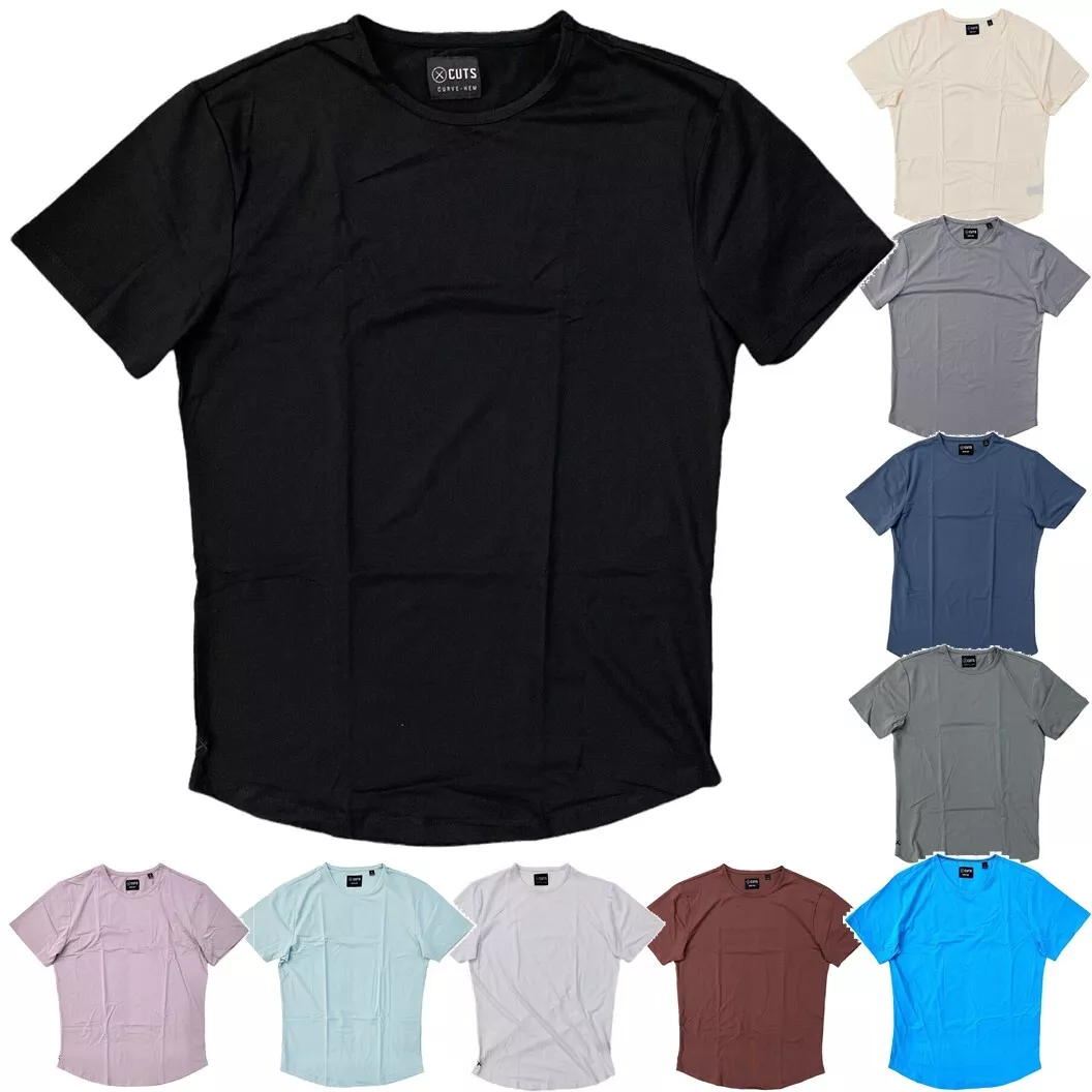 Cuts Clothing Men s Curve Hem Crew Neck Signature Fit 4 Way