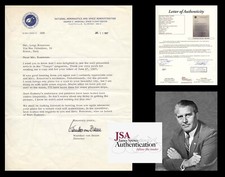WERNHER VON BRAUN Typed Letter Signed NASA Apollo 11 Neil Armstrong July 1967