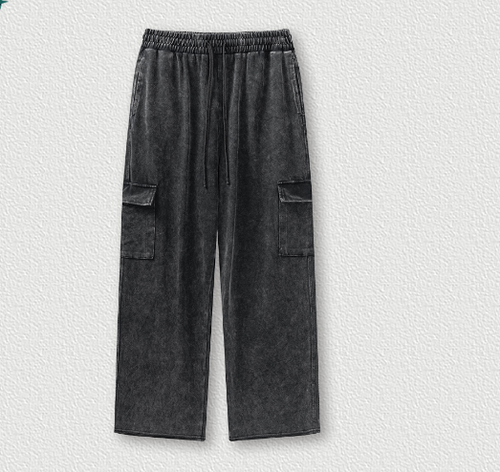 Men's Loose Straight Leg Multi Pockets Pants Elastic Waist Cargo Overall Trouser - Picture 28 of 28