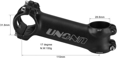 FOMTOR Stem 110mm 17 Degree Bike Handlebar Stem Riser MTB