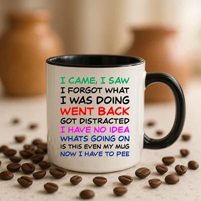 U&S CLOTHING Awesome I Came I Saw I Forgot Printed Funny Mug Birthday Gift Novelty Coffee Cup