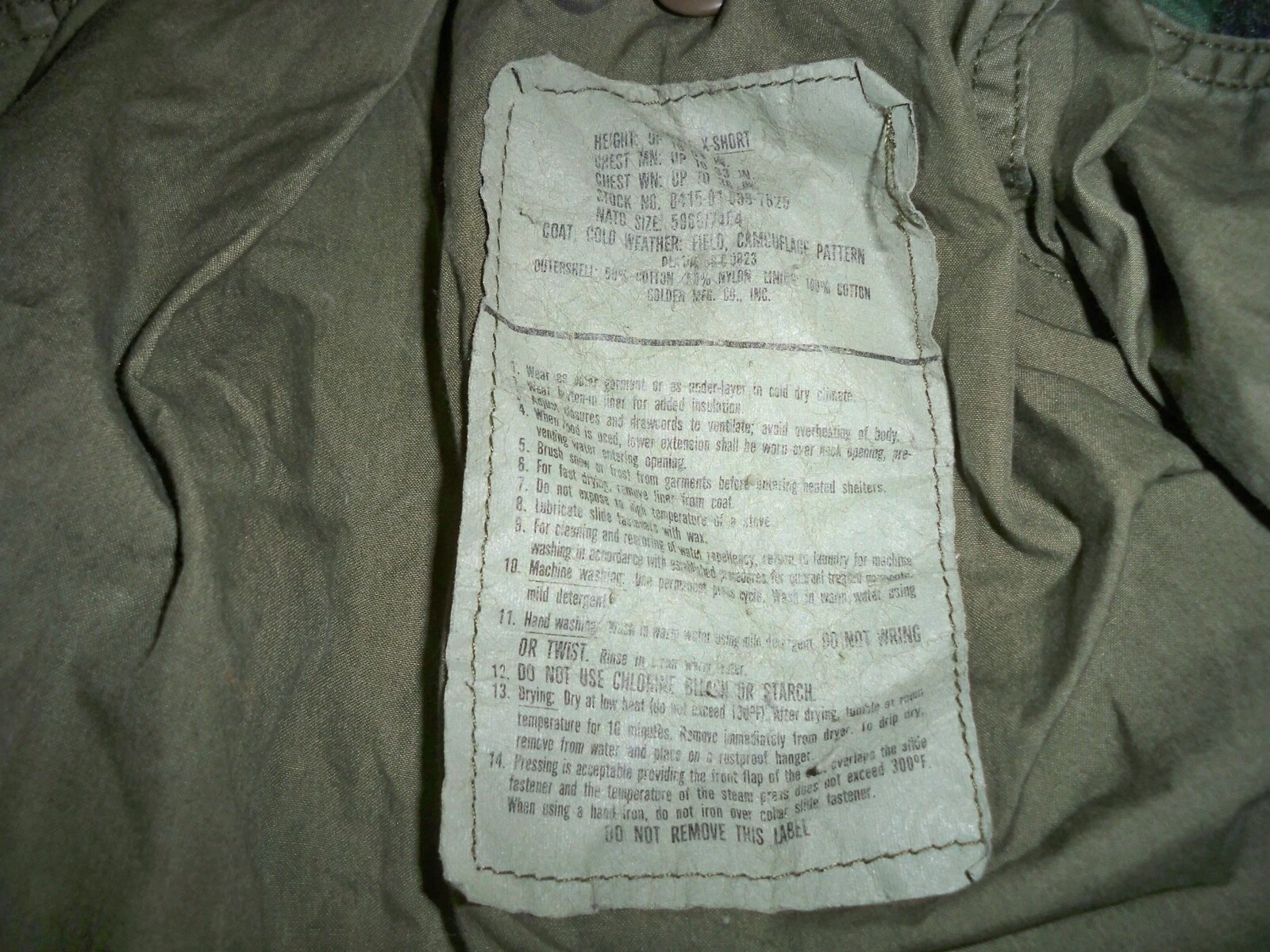 golden-mfg vintage cold weather us army jacket