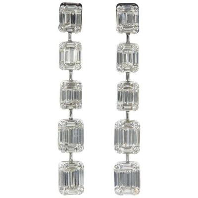 11.15CT Round & Special Simulated Sapphire Pair Of ''WOW'' Drop Special Earrings