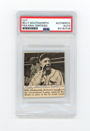 Billy Southworth signed PSA/DNA COA handsigniert geschnitten Zeitung Foto Auto selten!!! - Bild 1 von 2