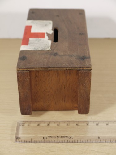 Caja de colección de dinero benéfico de madera vintage 7 cm x 13 cm - Imagen 12 de 15