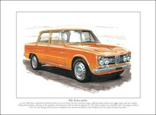 ALFA ROMEO GIULIA - Fine Art Print  A4 size - Classic 1960's Italian Saloon Car