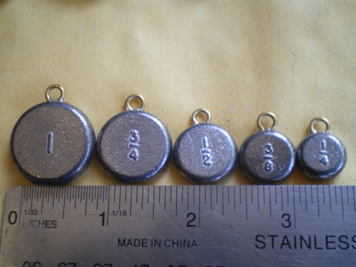 40 FLAT ROUND COIN FISHING SINKER 1, 3/4, 1/2, 3/8, 1/4