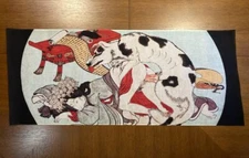 Kunisada Utagawa Shunga Wisteria of Love Ukiyo-E Tenugui Towel 32 x 13.7 in