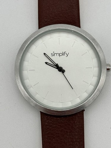 Reloj Simplify 6000 Hombre Minimalista Cuero Marrón Claro Negro SIM6005 - Imagen 2 de 6