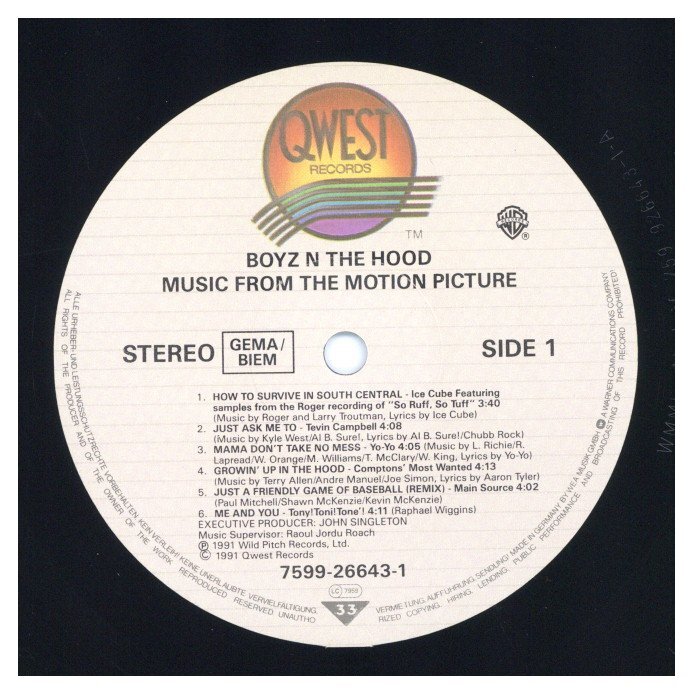 米2LP Various Boyz N The Hood (Music From The Motion Picture) B003062101 Universal /00520 Music From The Motion Picture - Boyz N The Hood - Double