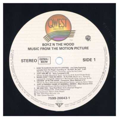 Various - Boyz N The Hood Music From The Motion Picture '91 2xLP