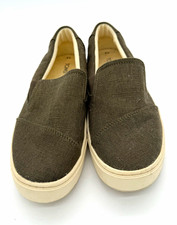 TOMS Slip-On Men's Gray Canvas Casual Shoes Round Toe Logo Solid US 8