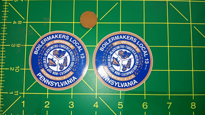 BOILERMAKER LOCAL 13 PAIR VINTAGE Sticker / Decal  ORIGINAL OLD STOCK