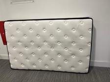 Small Double Open Spring Mattress 190cm Medium Firm White/Black Piping