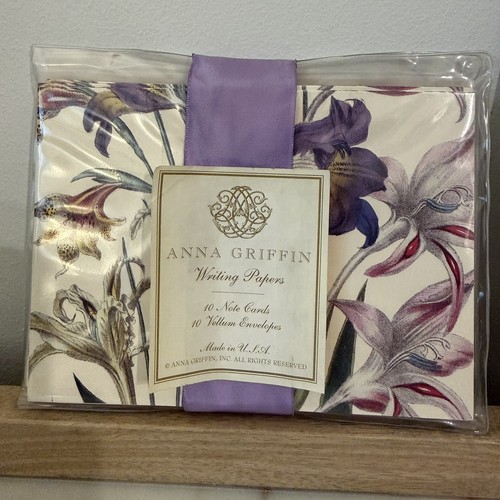 Anna Griffin 10 Cards and Envelopes Floral Print Writing Paper ma