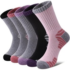 Women's Merino Wool Hiking Socks 5 Pairs Multicolor Thermal Winter Warm Cozy