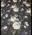 Vintage Flowers Design Pottery Barn Duvet Cover Black Queen Size Beautiful Rare
