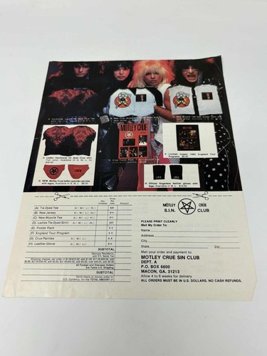 Motley Crue - Theatre of Pain LP (Original 1985 Press) Vinyl w/ S.I.N Club! - Picture 11 of 18