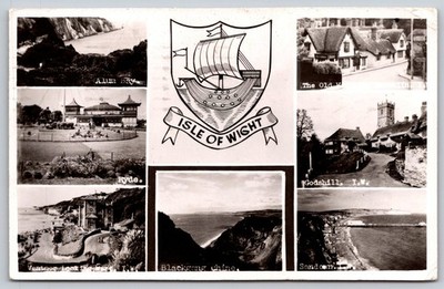1951 Isle of Wight Real Photo Postcard Alum Bay Ryde Godshill Blackgang  D280
