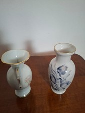 Coppia Di Due Vasi In Ceramica Francese. Limoges.