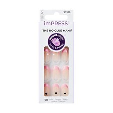 KISS imPRESS French Manicure Herz Set - 30 Selbstklebende Kurze N&auml;gel