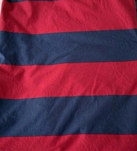 Pottery Barn Teen Blue & Red Rugby Stripe Full Queen Duvet VGziC Reversible