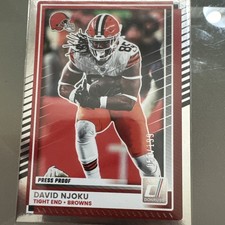 2025 Panini Donruss Football David Njoku Press Proof Silver /199 #98