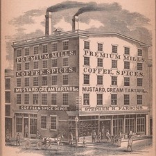 1887 Stephen H Parsons Premium Baking Powder Mustard  Albany NY Print Ad