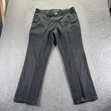 Swiss Tech Chino Pants Mens 38x32 Gray Cotton Stretch Straight Fit Workwear