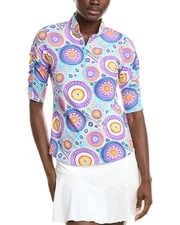 Ibkul Ruched Elbow Sleeve Top Women's