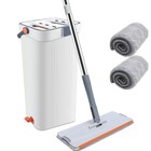 Mop and Bucket Set with Wringer,360° Flat Floor Mop,2 Microfiber Pads, Wet & Dry