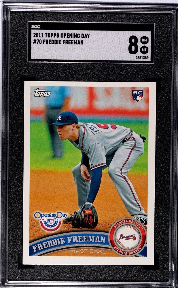 2011 Topps Freddie Freeman Rookie Card #145 Braves Dodgers Future HOF SGC 8