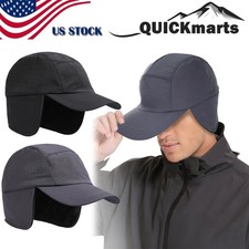 1/2 Pack Winter Fleece Cap w/ Earflaps Outdoor Waterproof Windproof Baseball Hat