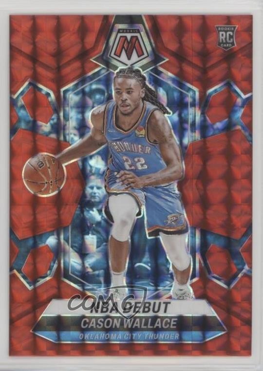 2023-24 Panini Mosaic NBA Debut Red Mosaic Prizm Cason Wallace #258 16wc