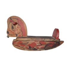 Vintage Wooden Rocking Horse - Mid Century Nursery Decor