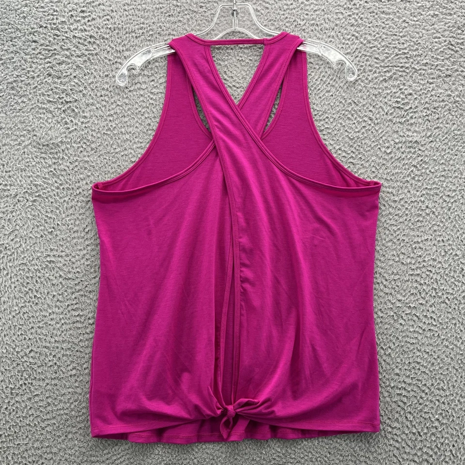 Camiseta sin mangas Athleta para mujer mediana magenta espalda cruzada correr yoga Y2k atletismo gimnasio Foto 3 de 4