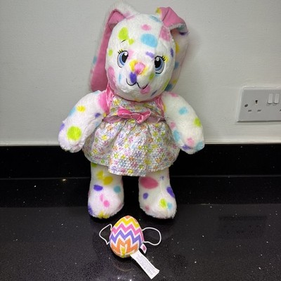 Build A Bear Spotty Dotty Bunny weißer Hase gepunktet Plüschtier Kuscheltier Ostern